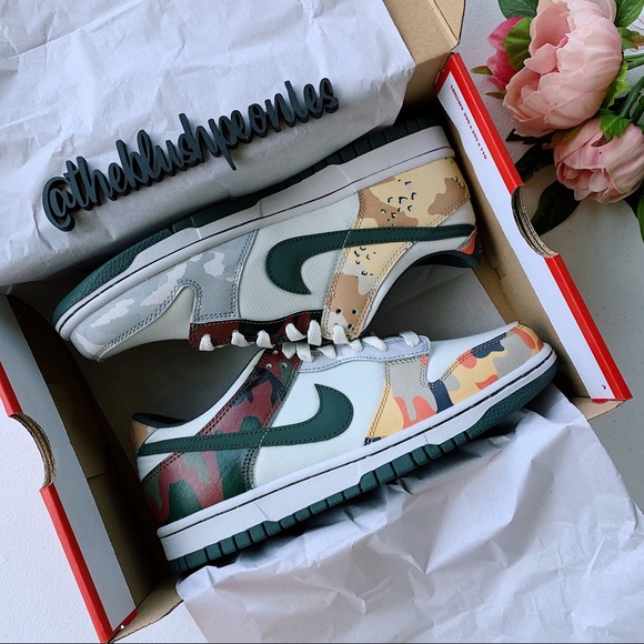 Nike Shoes - Nike Dunk Low Sail Multi Camo NWT